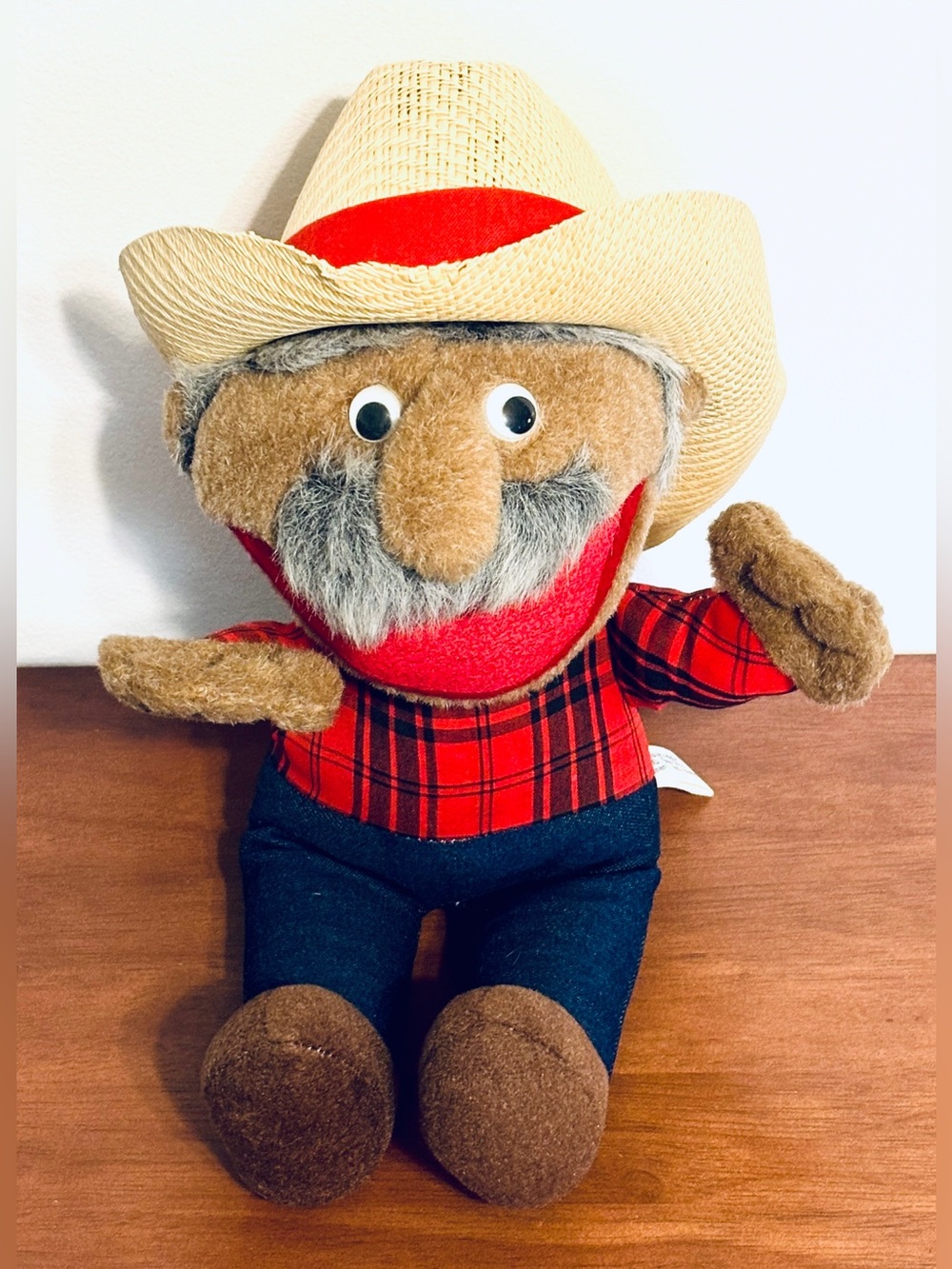 Vintage 1980s Shotgun Red Plush Doll Stuffed Toy Hee Haw Nashville Now 15"